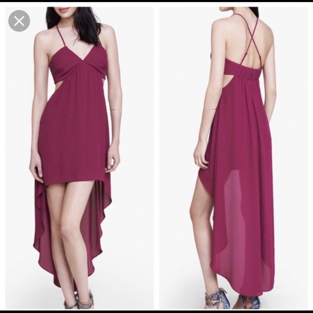 Express magenta high-low dress